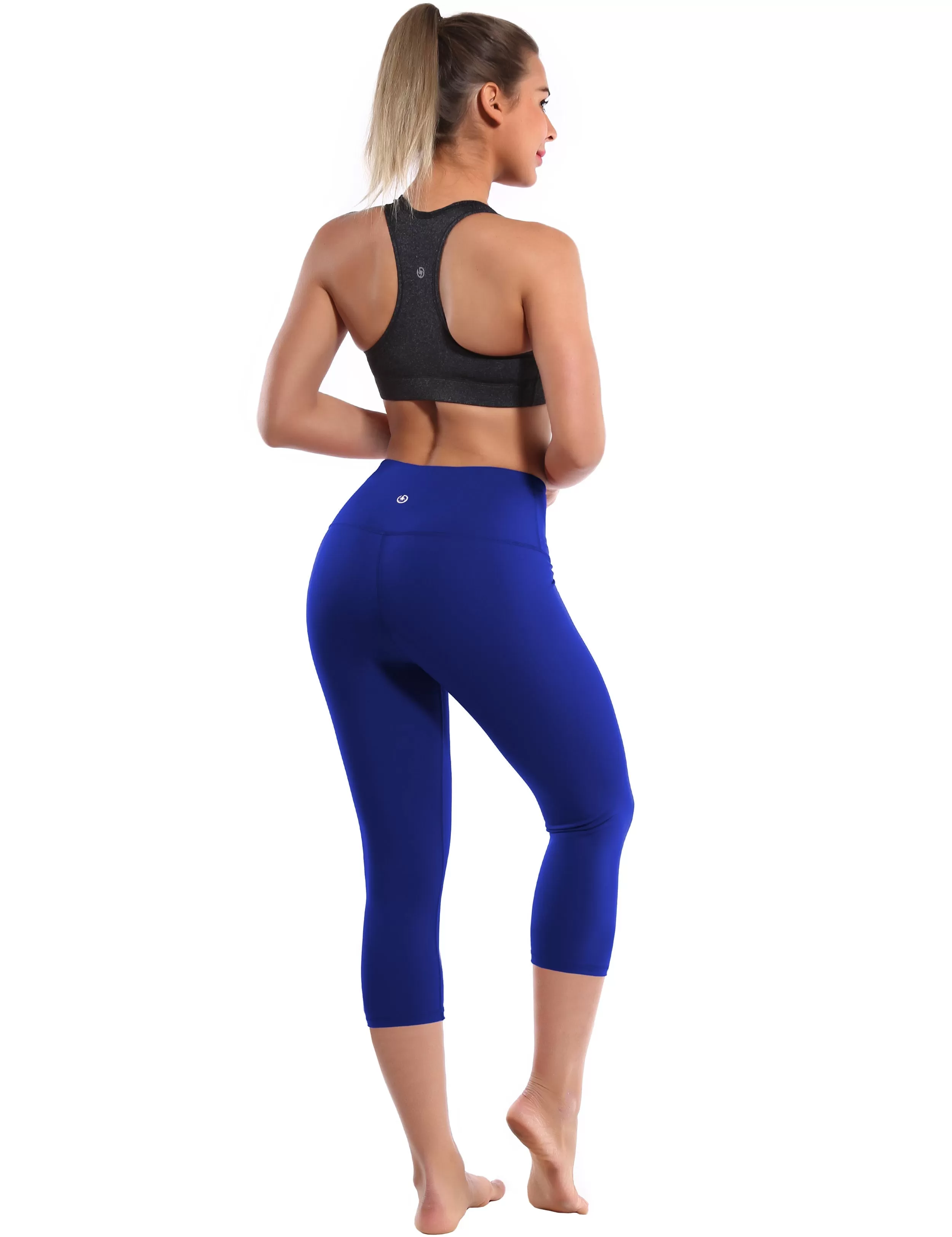 19 High Waist Crop Tight Capris navy_yogastudio