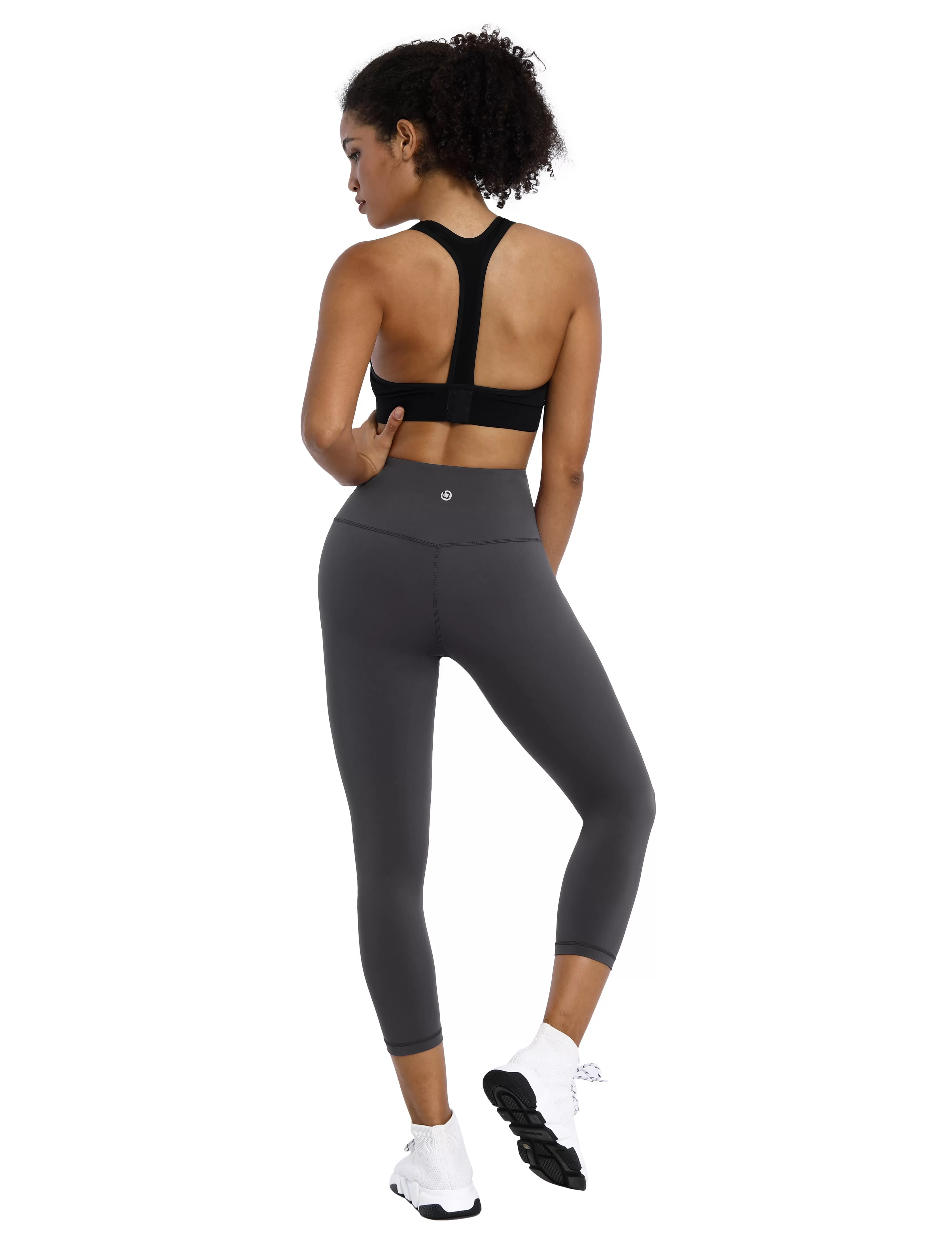 19 High Waist Crop Tight Capris shadowcharcoal_yogastudio