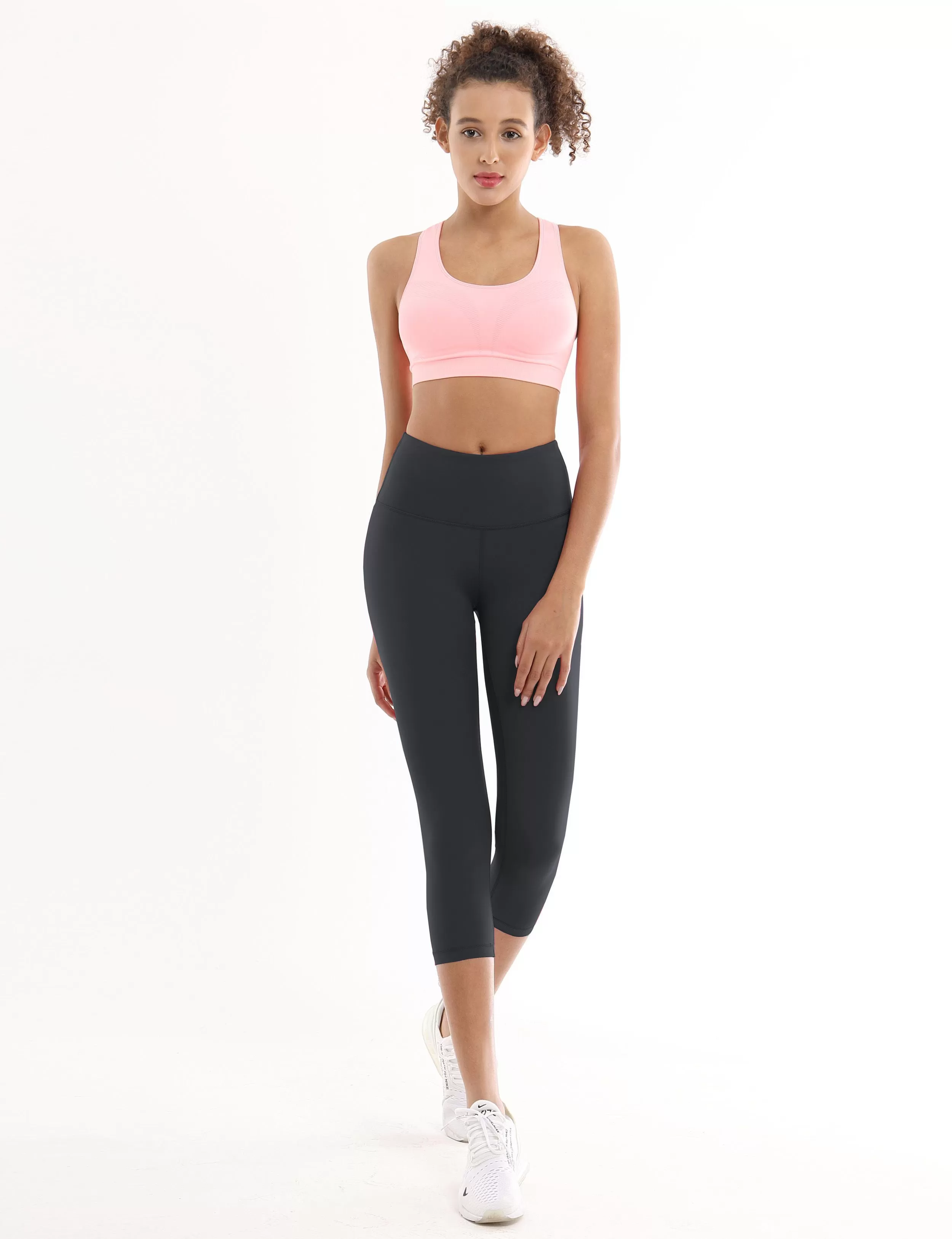 19 High Waist Crop Tight Capris shadowcharcoal_yogastudio