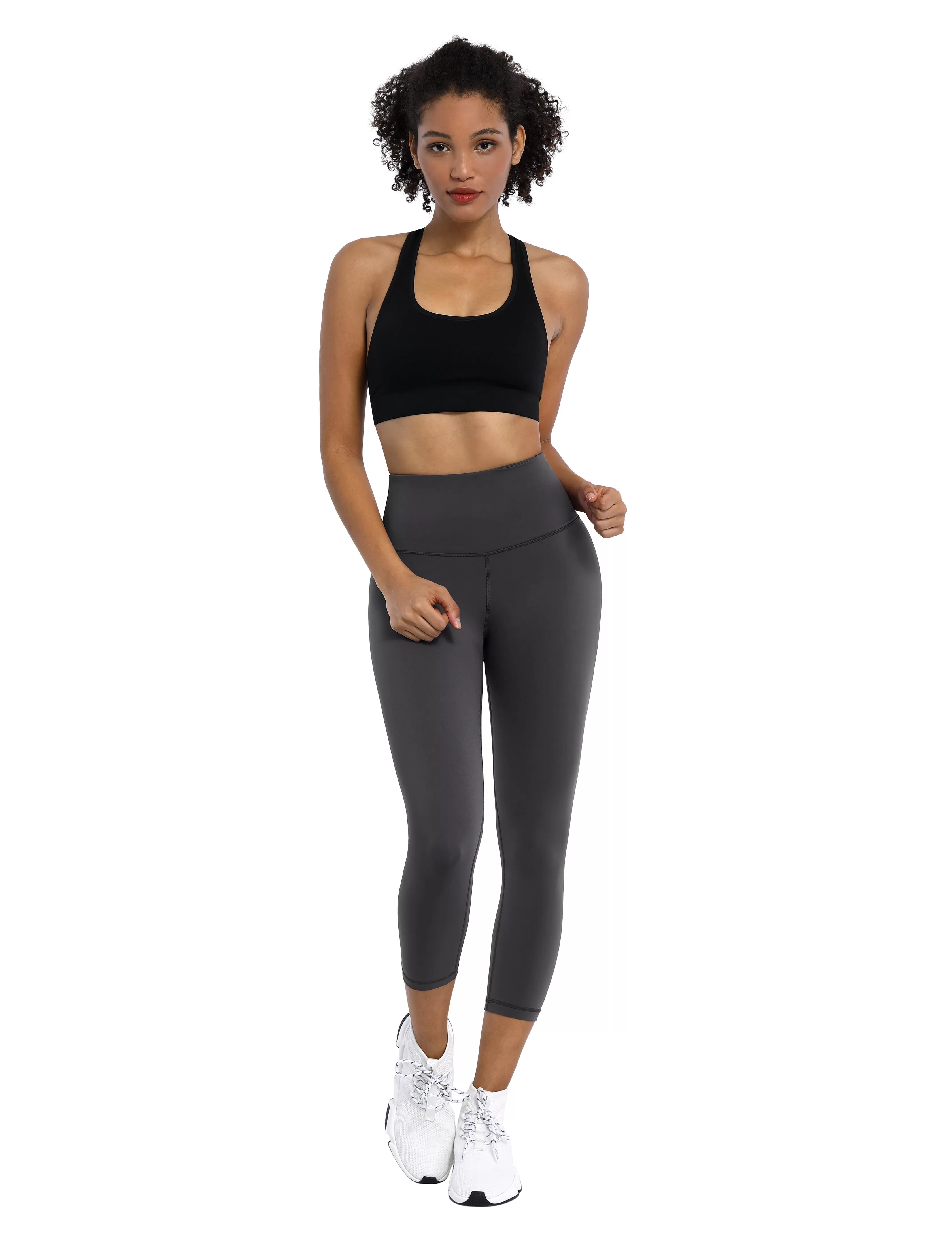 19 High Waist Crop Tight Capris shadowcharcoal_yogastudio