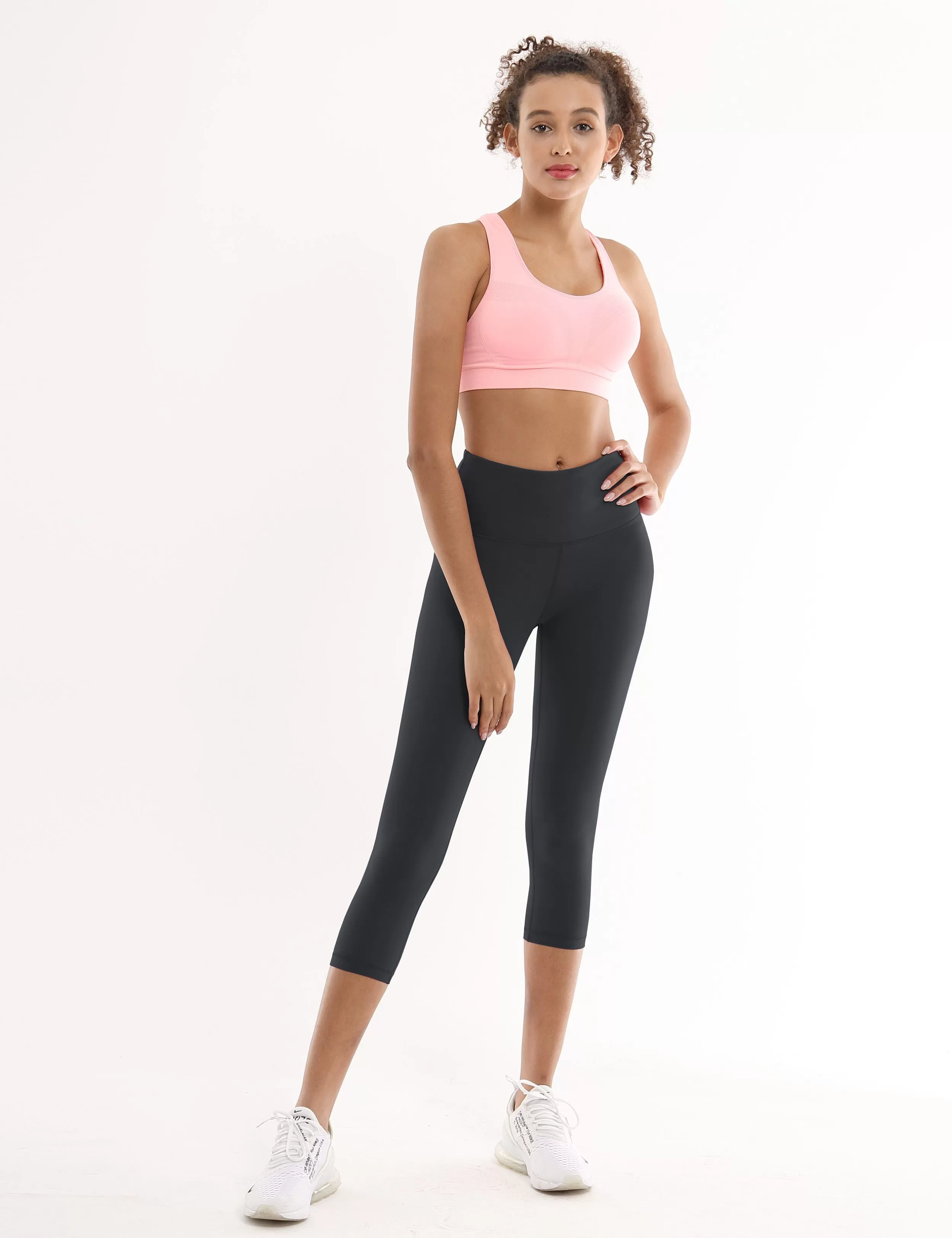 19 High Waist Crop Tight Capris shadowcharcoal_yogastudio