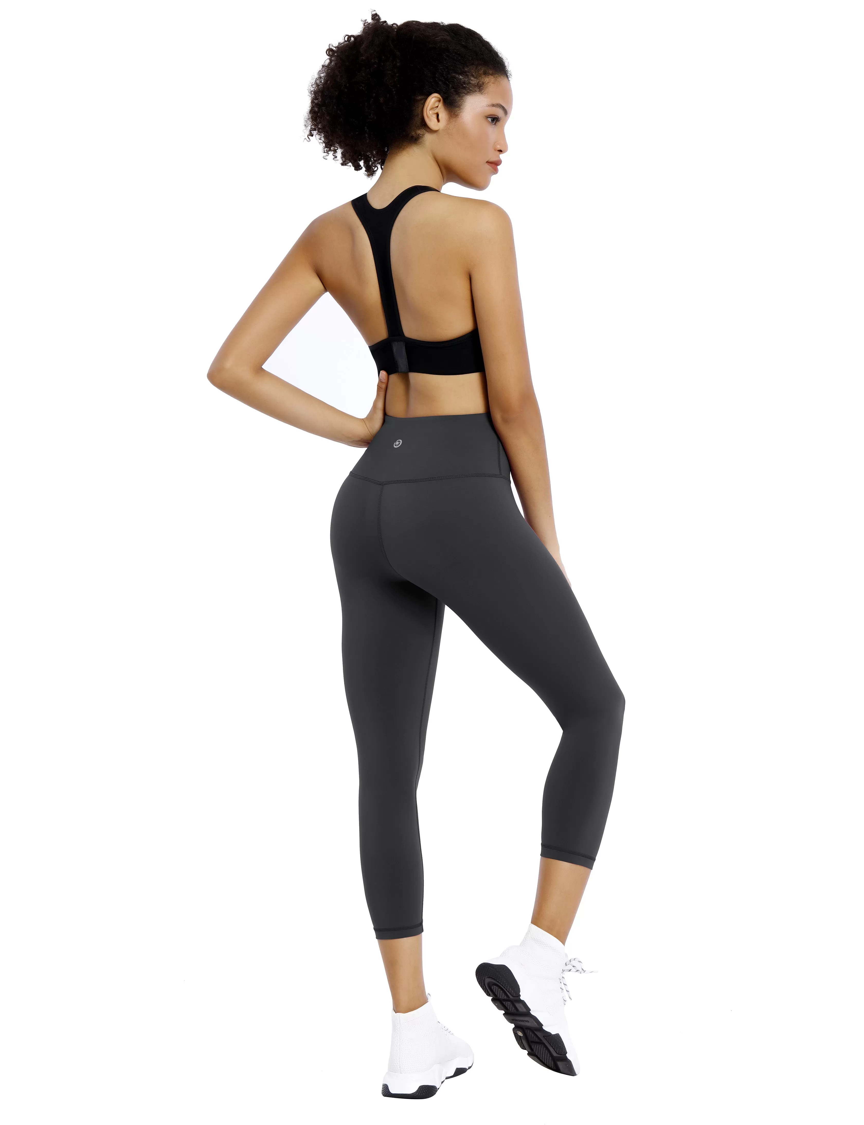 19 High Waist Crop Tight Capris shadowcharcoal_yogastudio