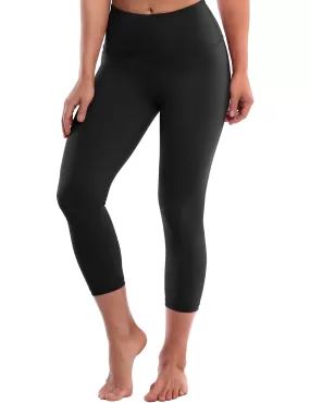 19" High Waist Crop Tight Capris black