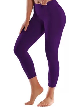 22 High Waist Crop Tight Capris eggplantpurple_yogastudio