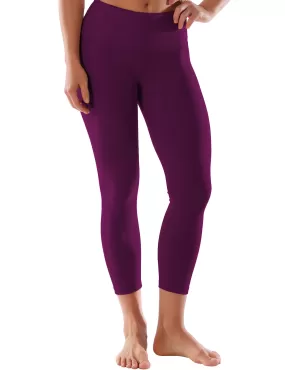 22" High Waist Crop Tight Capris plum