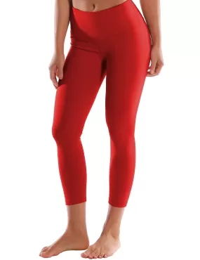 22" High Waist Crop Tight Capris scarlet