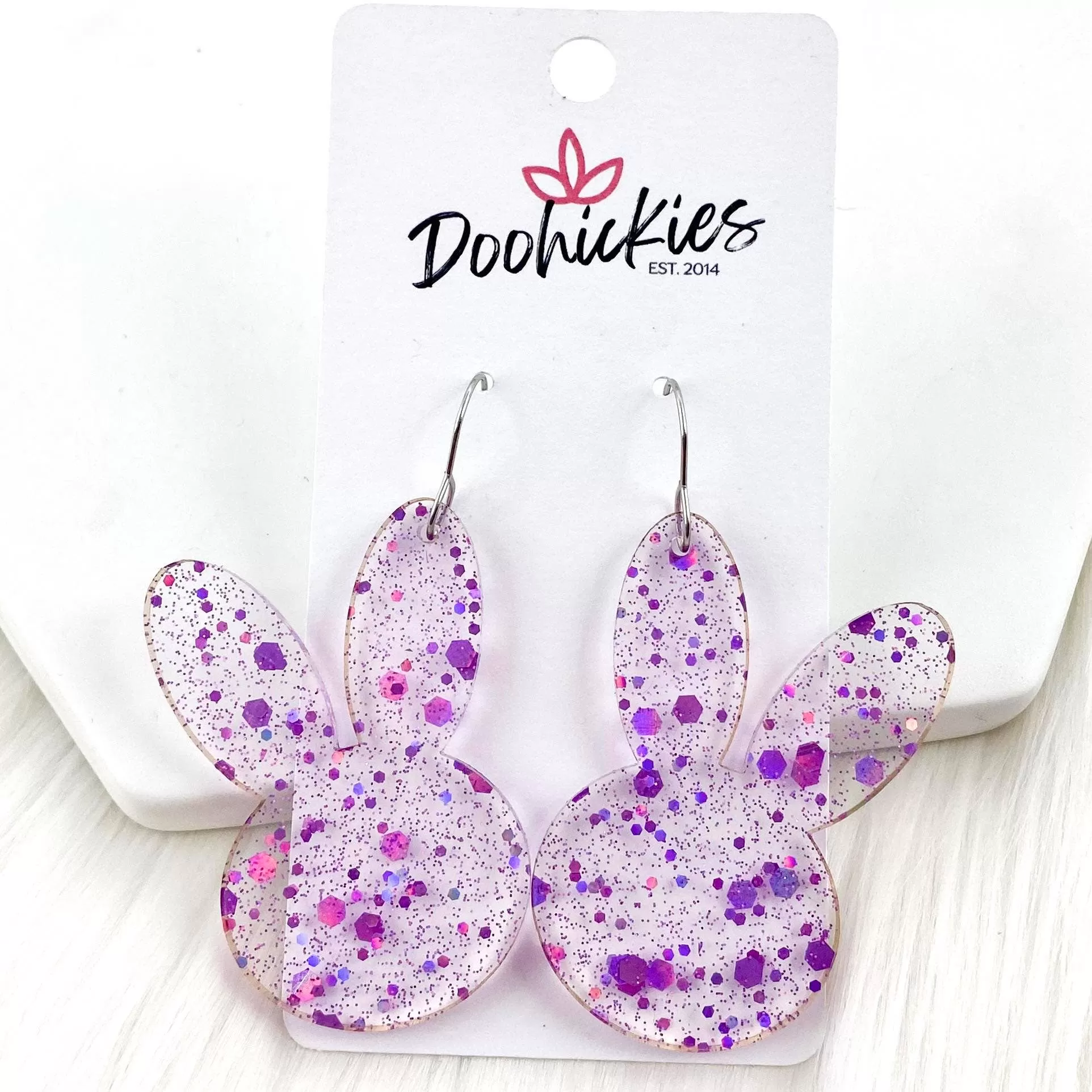 2.5 Splatter Confetti Bunny Earrings (CHOOSE YOUR COLOR)