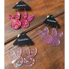 2.5 Splatter Confetti Bunny Earrings (CHOOSE YOUR COLOR)