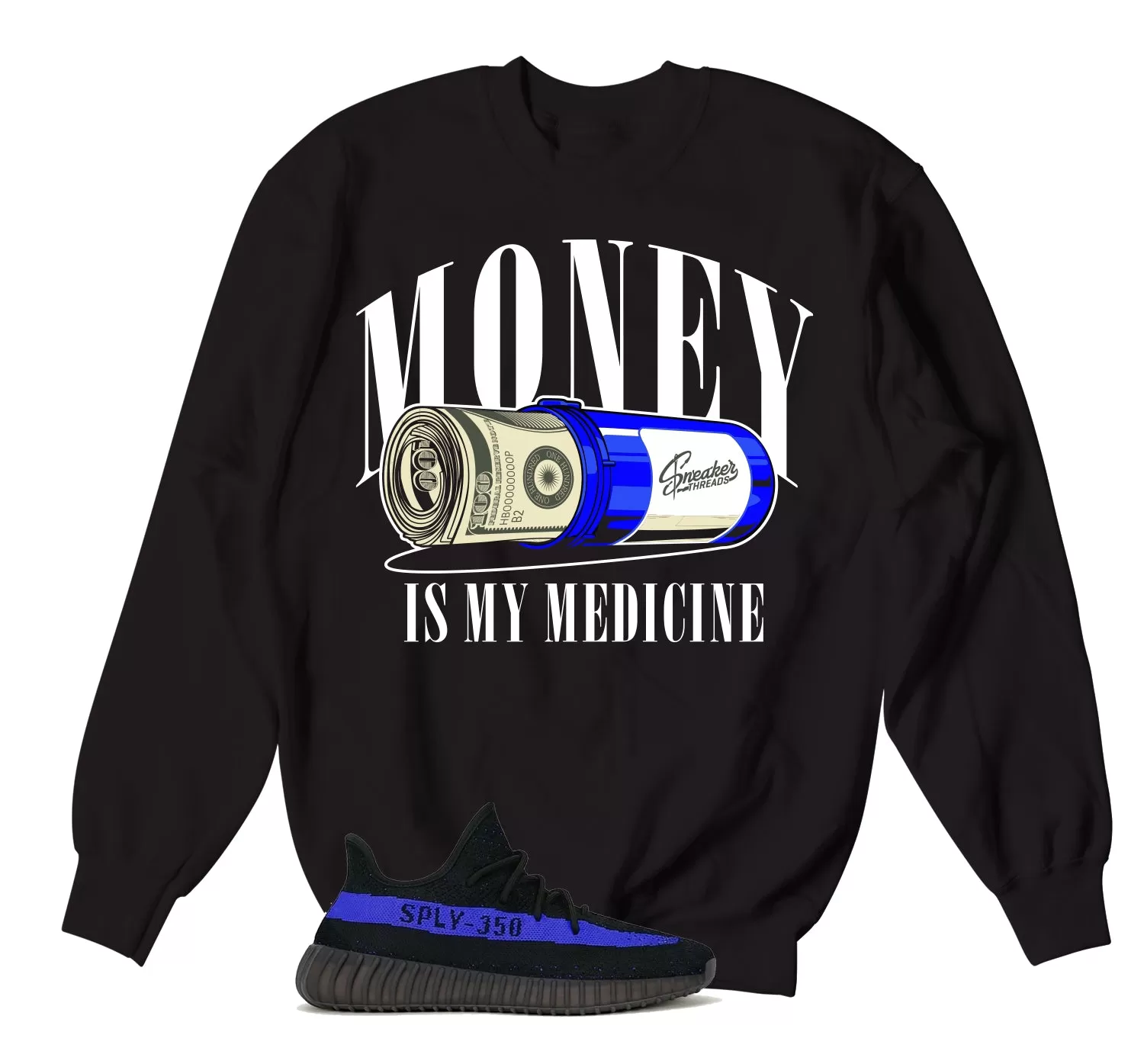 350 Dazzling Blue Money Medicine Sweater