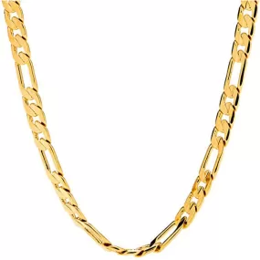 6mm Figaro Chain Gold Necklace Figaro Chain Diamond Cut