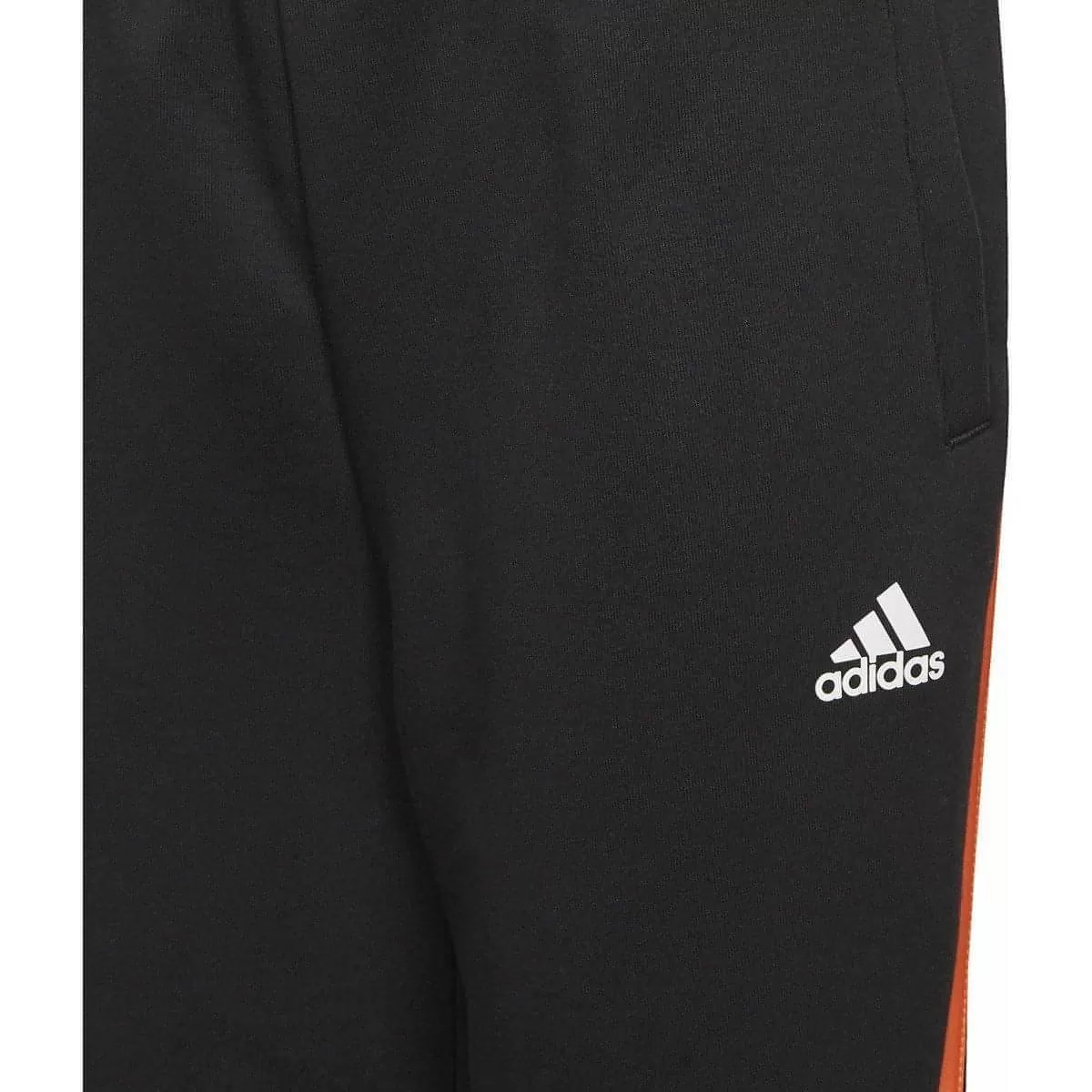 adidas 3 Stripes DoubleKnit Tapered Junior Training Pants - Black