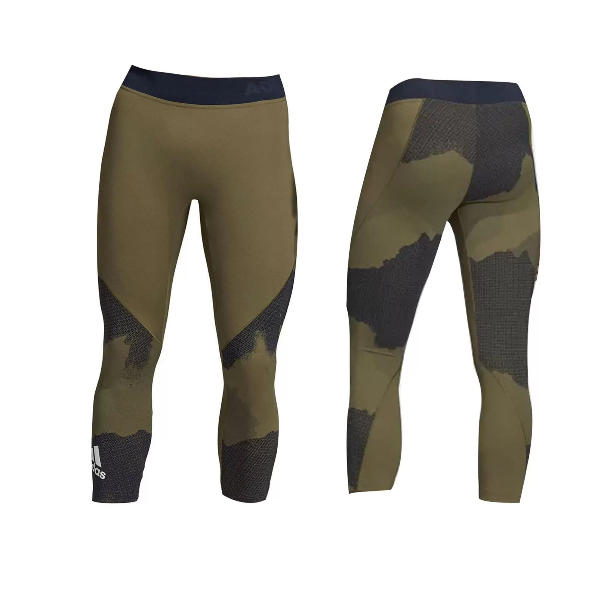 Adidas Alphaskin Tech Mens Green 7/8 Leggings