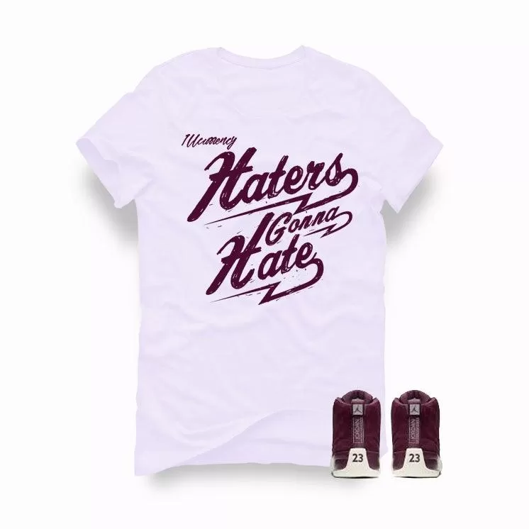 Air Jordan 12 Bordeaux white T shirt (Haters)