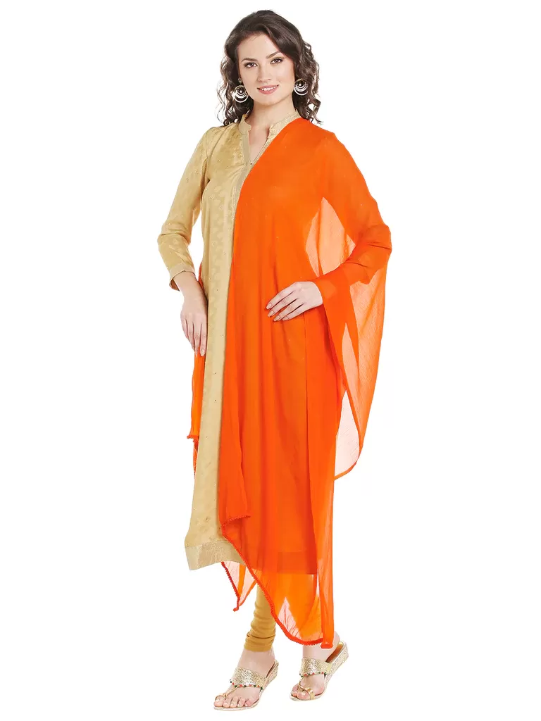 Appealing Fashionable Women Orange Chiffon Dupatta