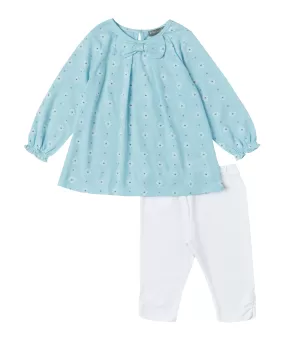 Aqua Daisy Tunic Set