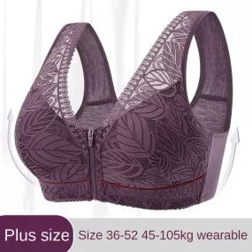 Ashore Shop Soft cotton cups before the zipper ibreathable women without steel ring tank top lace large size bra