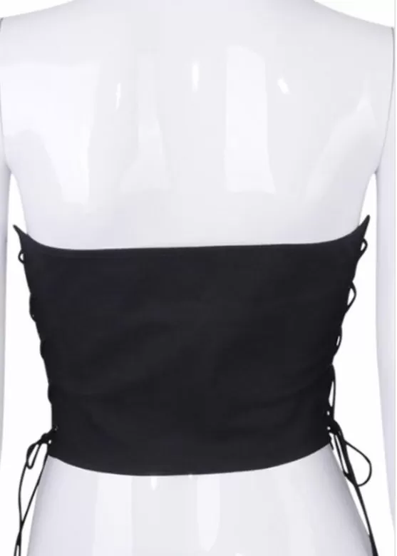 Awesome J Eyelet Bra W/ Side Straps Stable Top (Black) LJ9250T