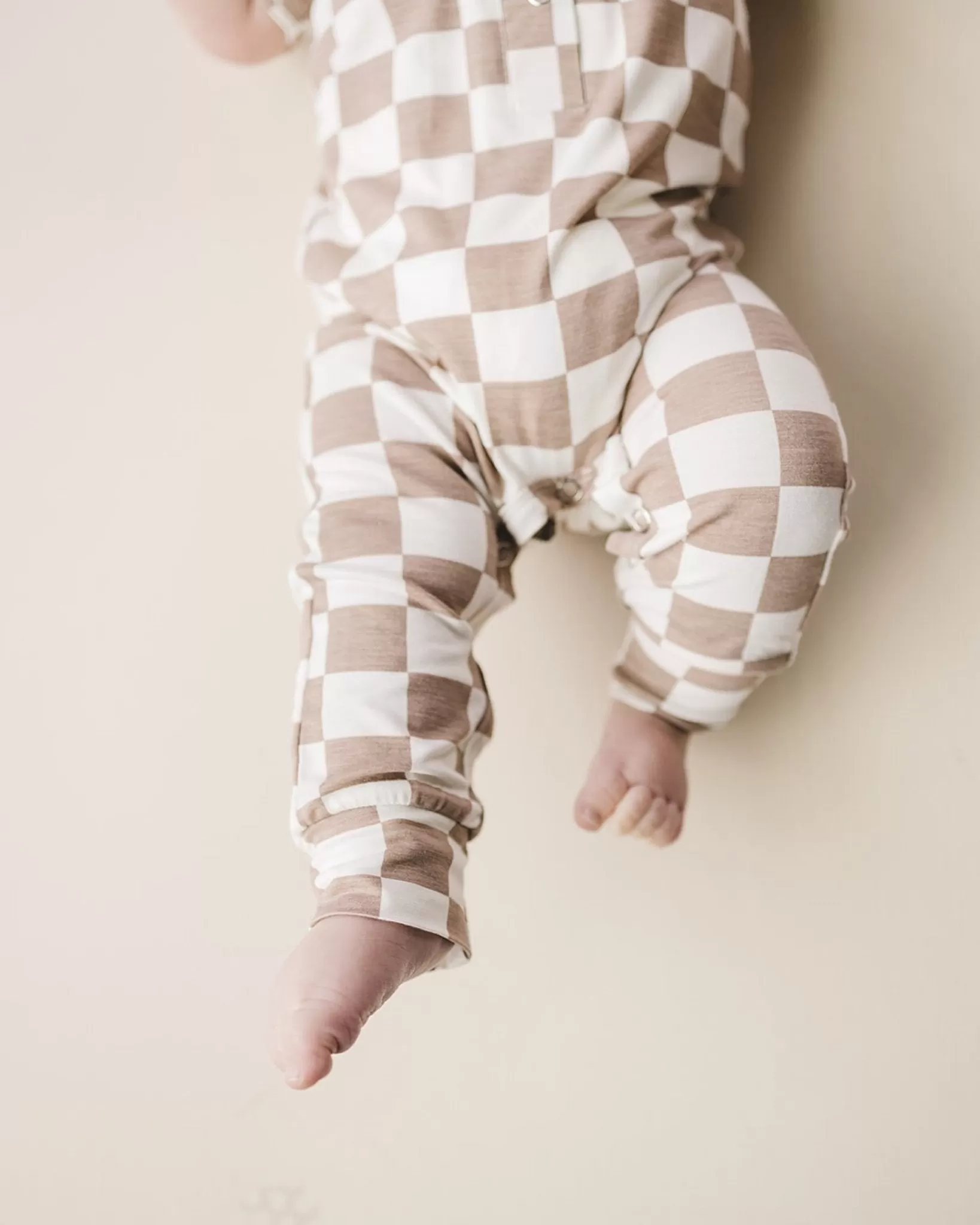 Bamboo Checkered Jumpsuit | Latte