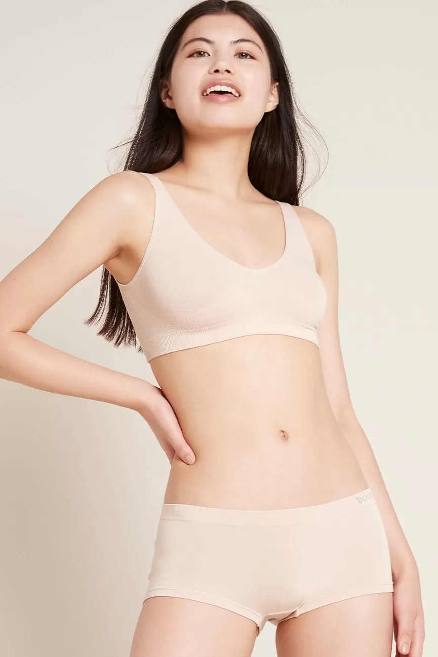 Bamboo Shaper Crop Bra - Black, Blush, White