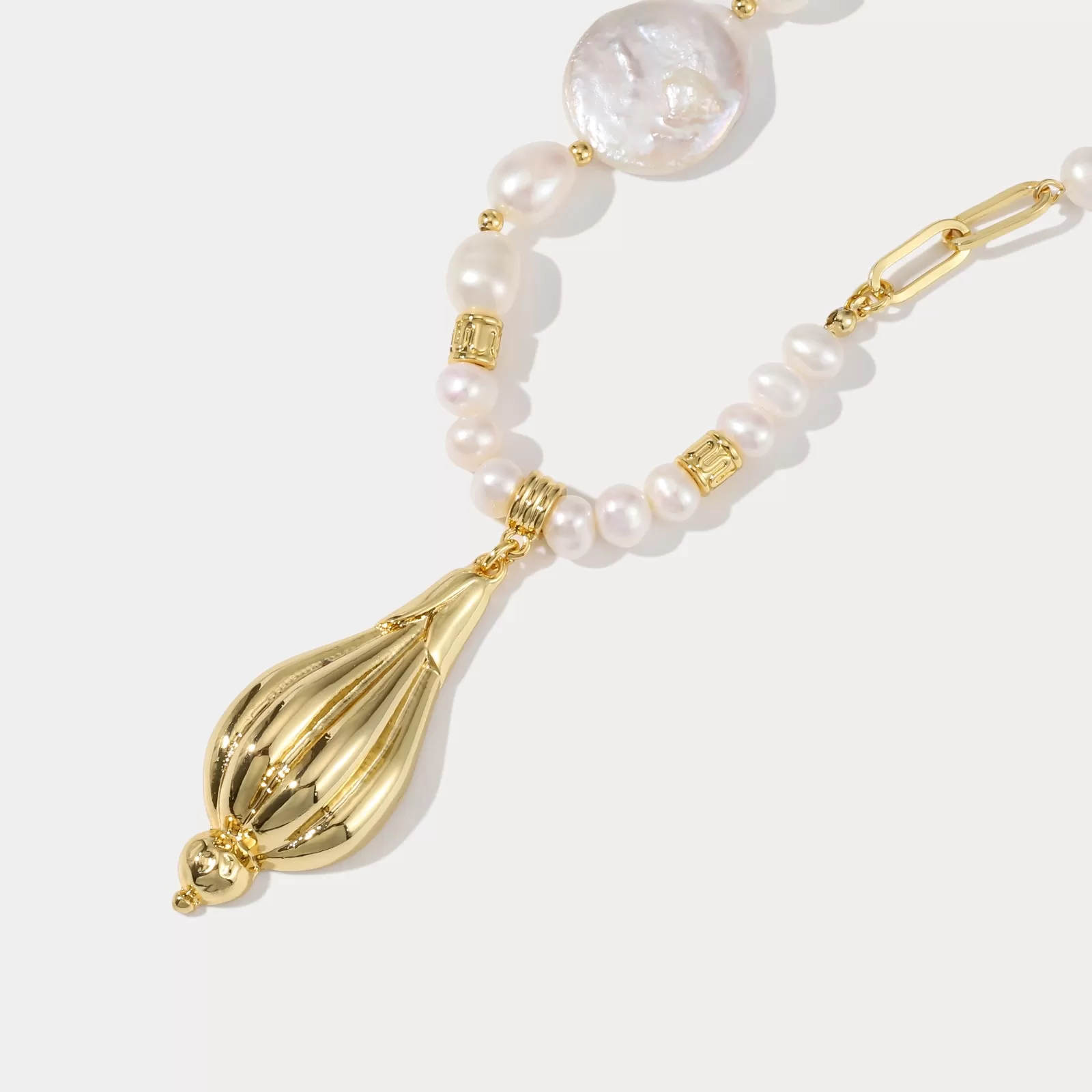 Baroque Daisy Bud Pearl Necklace