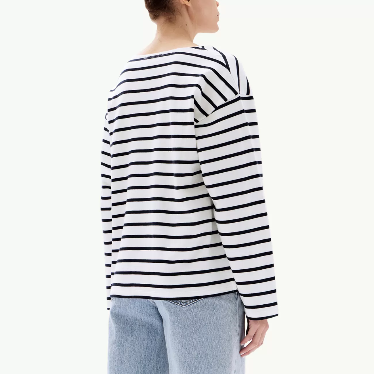 Bateau Organic LS Tee - True Navy Stripe