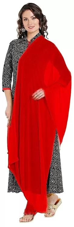 Beautiful Red Color Women's Chiffon Dupatta