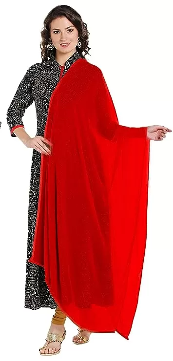 Beautiful Red Color Women's Chiffon Dupatta