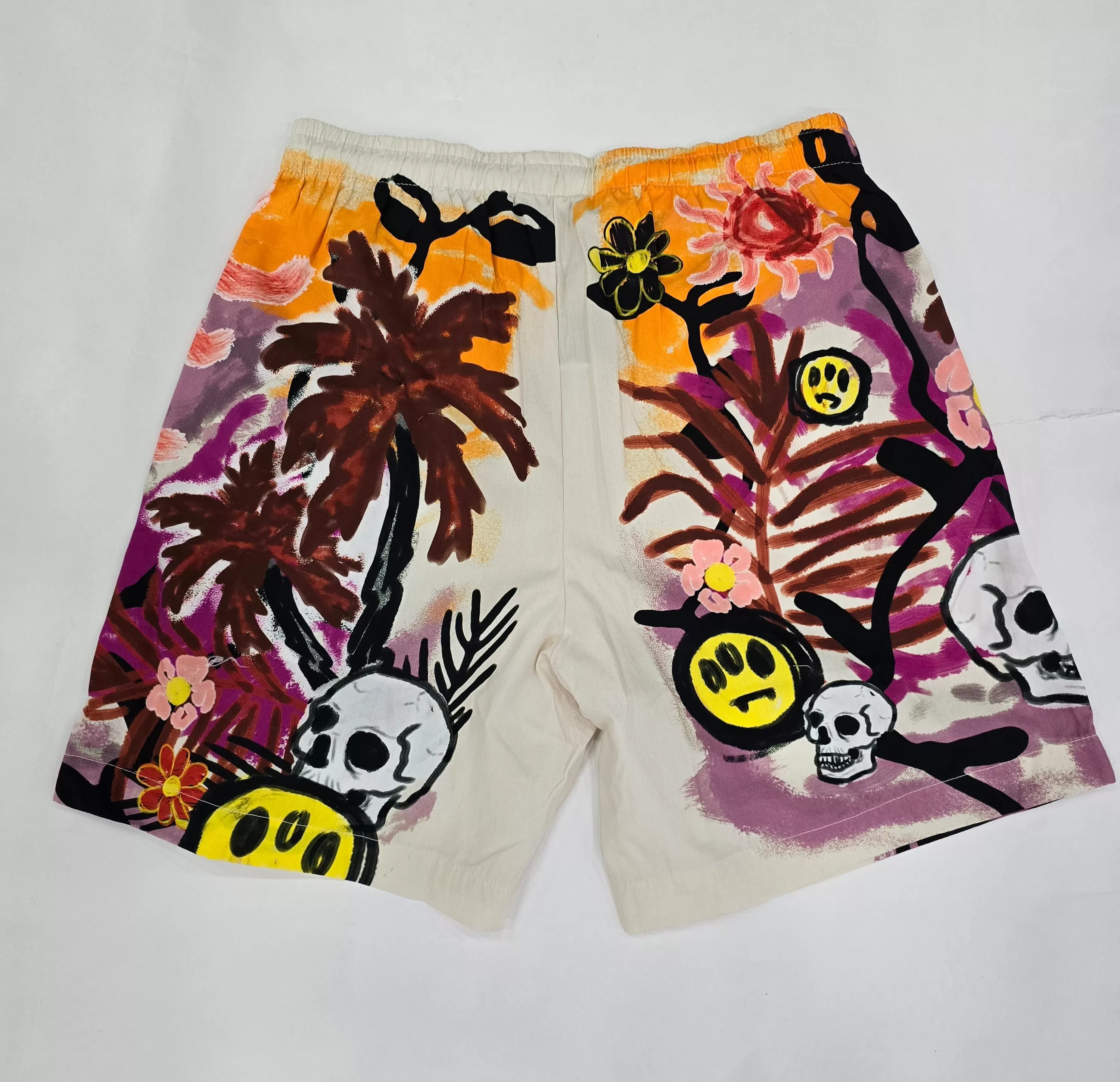 Bermuda shorts in popeline with multicolor print