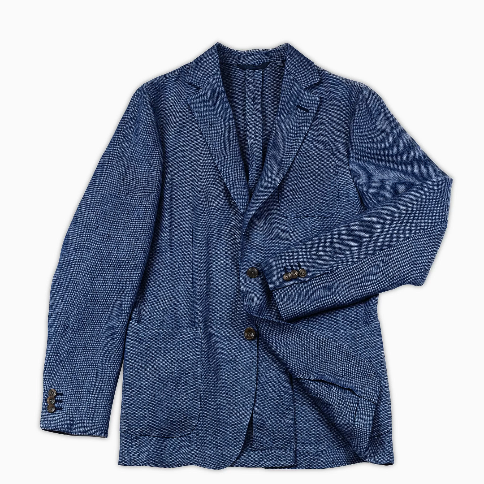 Bernat Washed Linen Blazer (ocean blue)