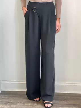 Betsy Asymmetric Buckle Wide Leg Pants