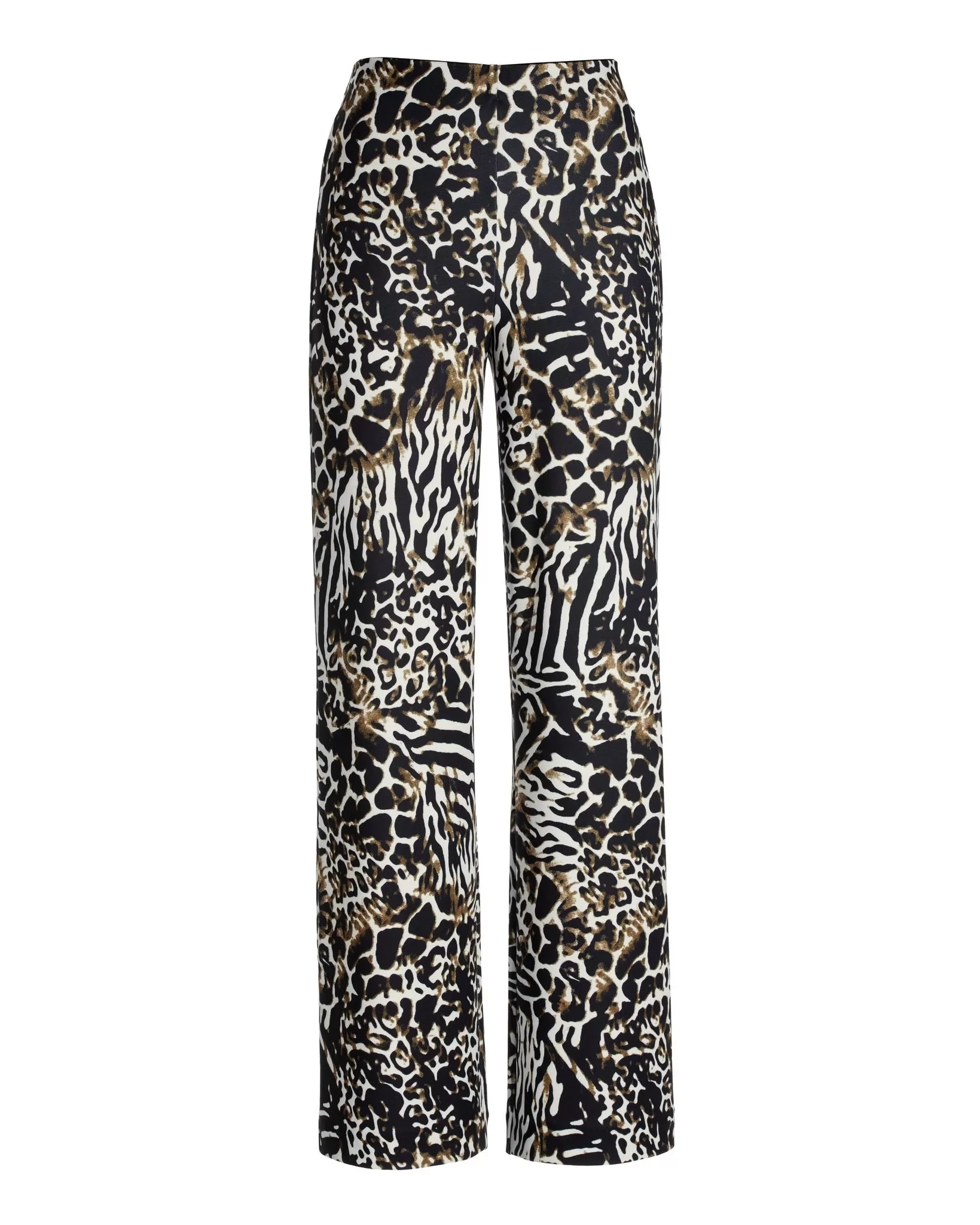 Beyond Travel Jungle Mix Print Palazzo Pant Black Multi