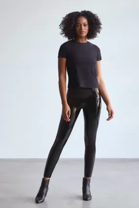 Black Faux Patent Leather Legging