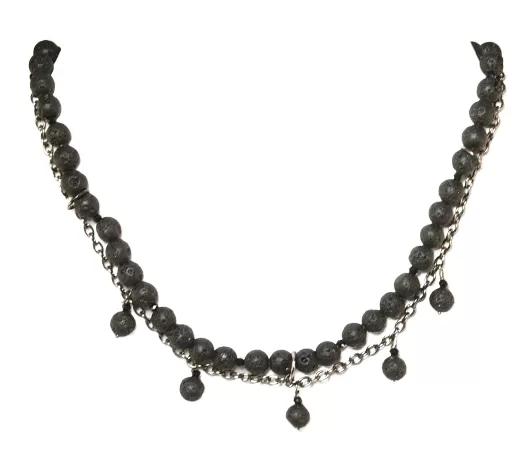 Black Lava Stone Essential Oils Necklaces