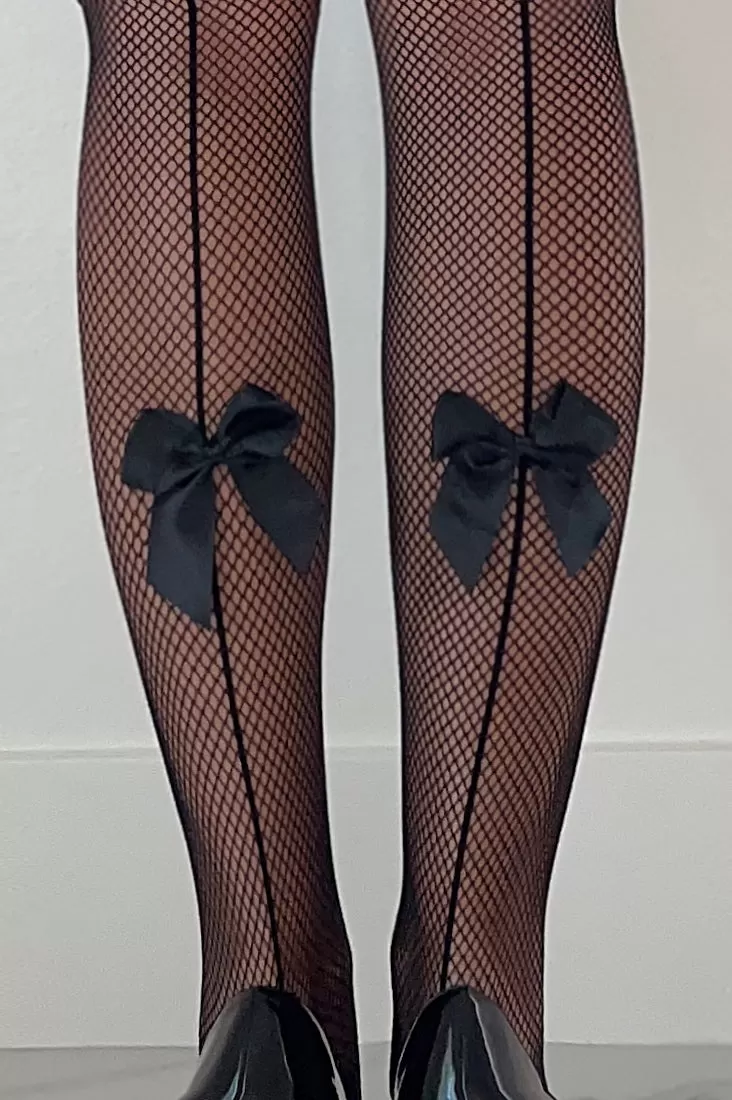 Bow Fishnet Tights