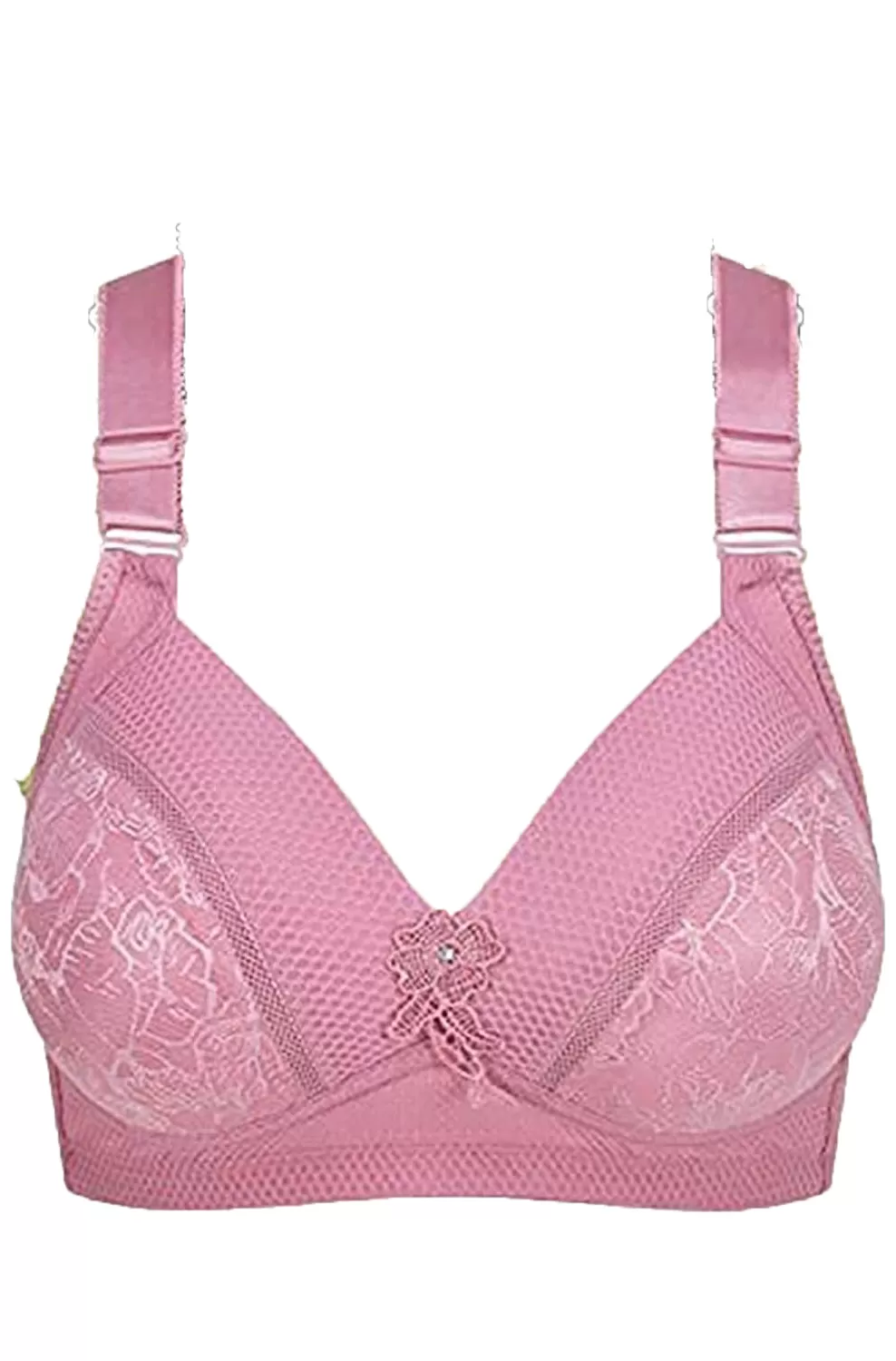 Bras for Women All Day Comfort Bra, No Wire Jacquard and Mesh Light Padded Bra S4693318