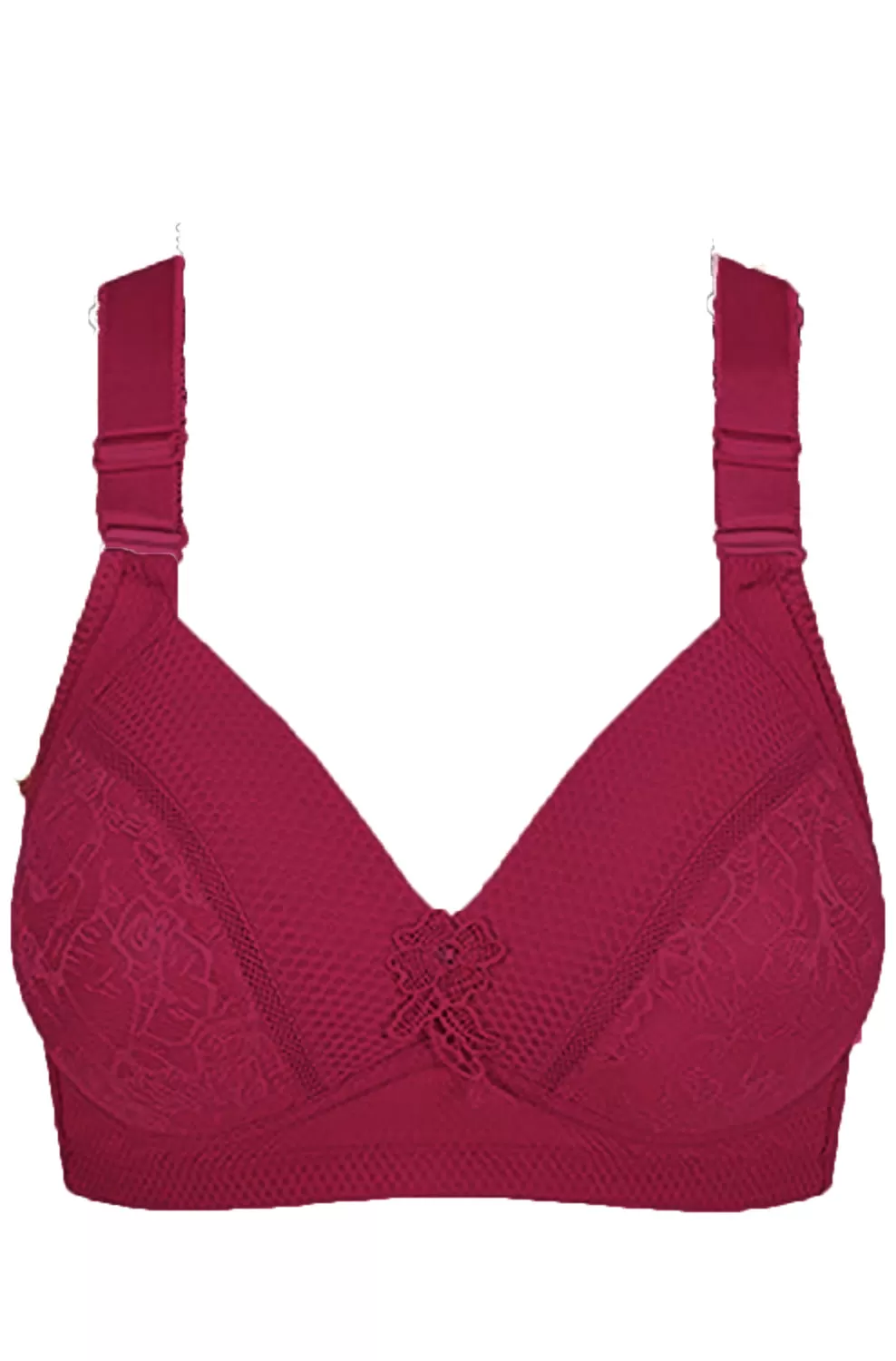 Bras for Women All Day Comfort Bra, No Wire Jacquard and Mesh Light Padded Bra S4693318