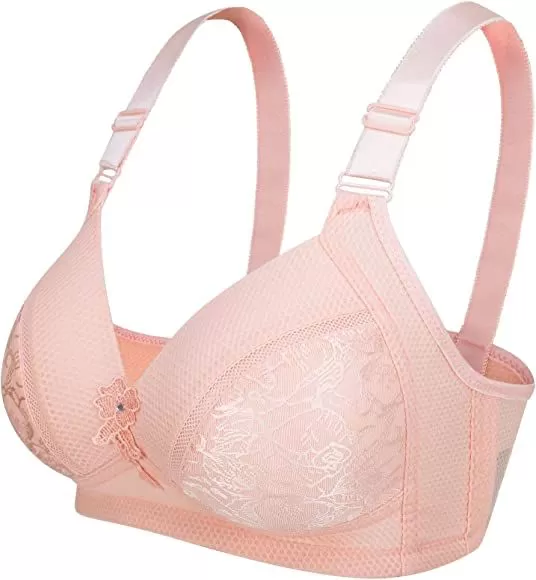 Bras for Women All Day Comfort Bra, No Wire Jacquard and Mesh Light Padded Bra S4693318