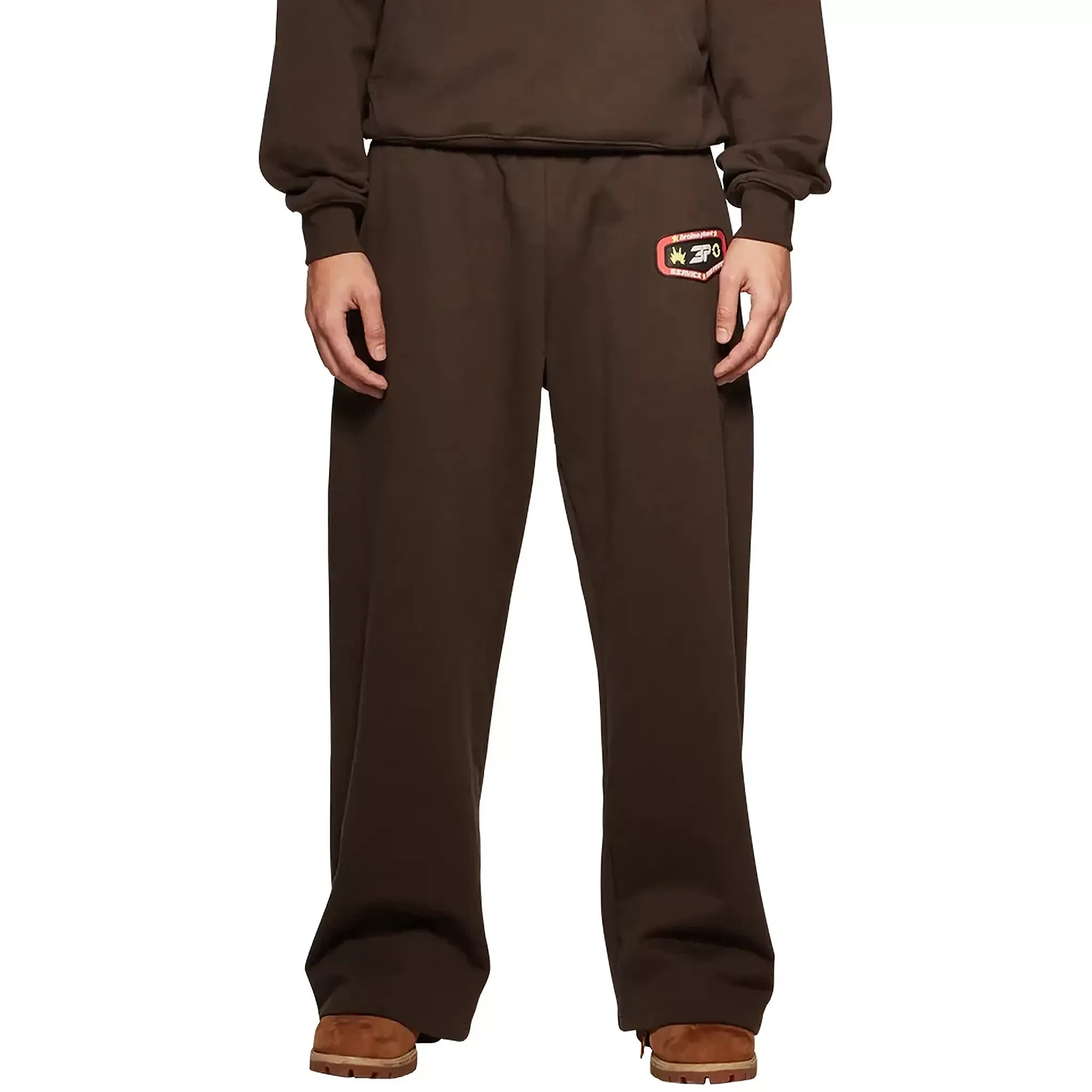 Broken Planet Wide Leg Out Of Service Mocha Brown Sweatpants