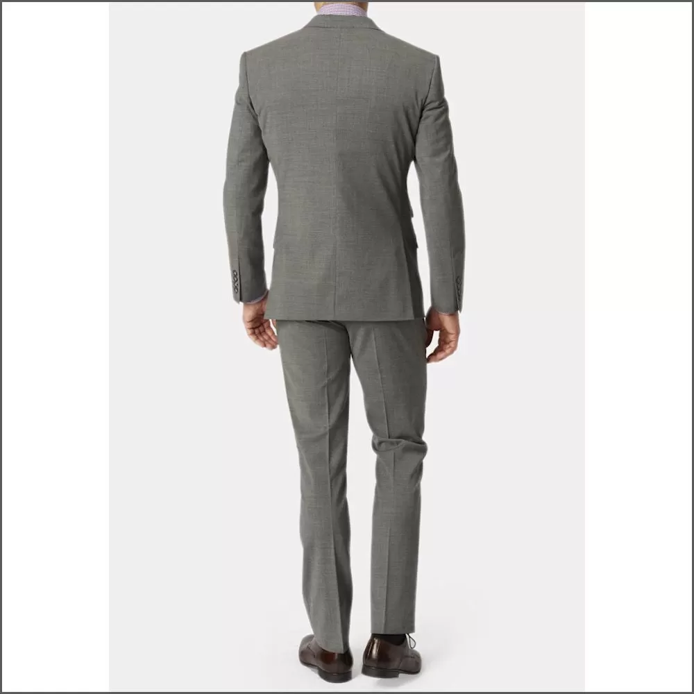 Brook Taverner Cassino Grey Fashion Fit Washable Crease Resistant Suit***