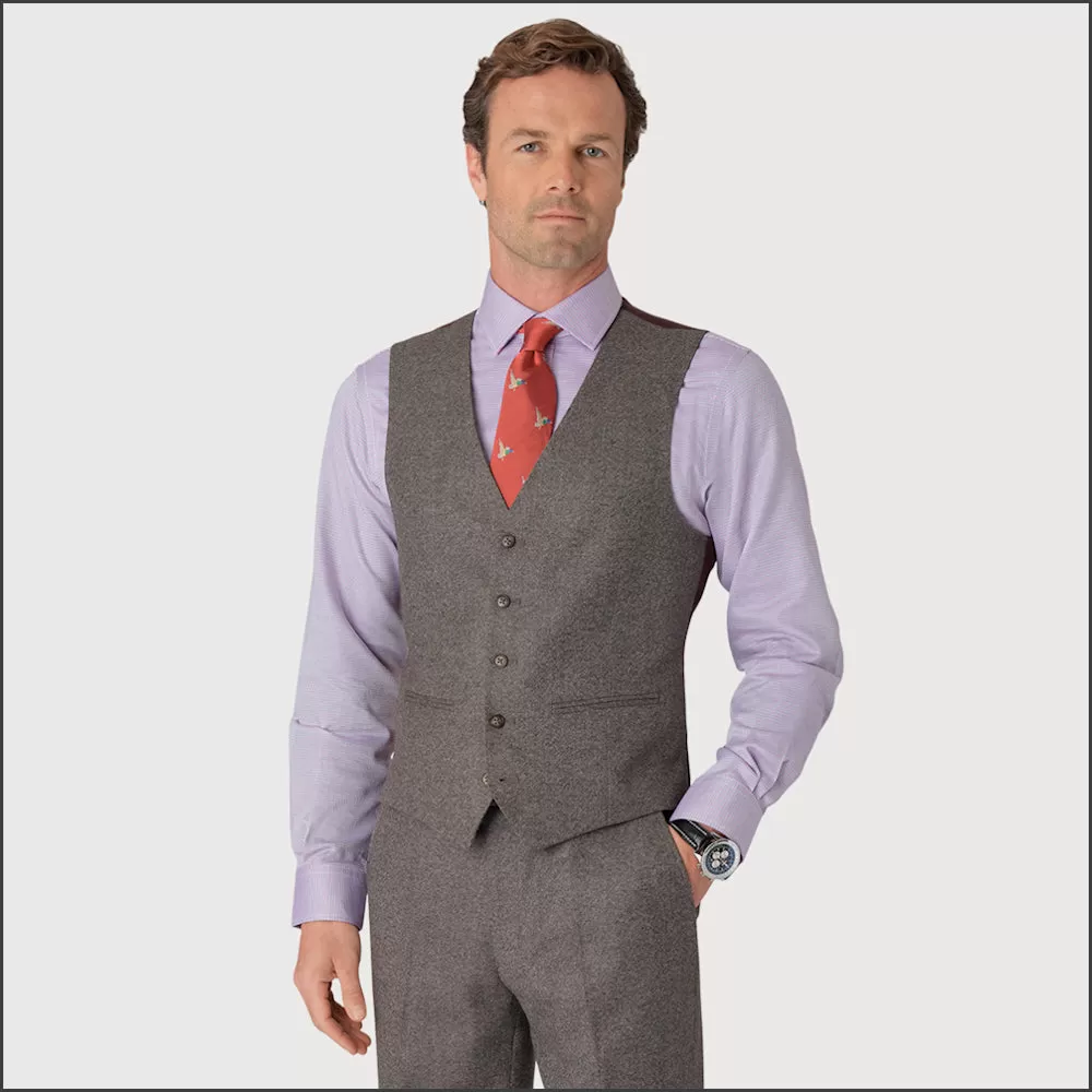 Brook Taverner Clifford Grey Donegal Wool Suit - Waistcoat Optional<><>