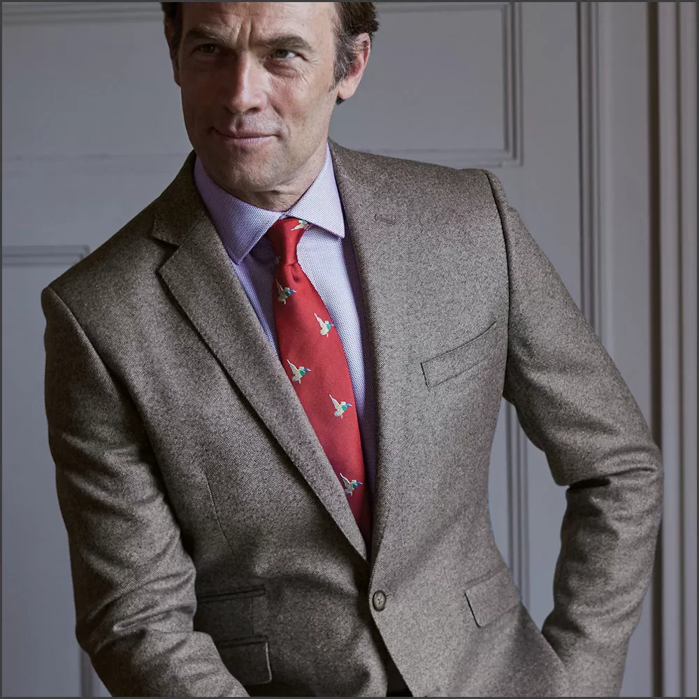 Brook Taverner Clifford Grey Donegal Wool Suit - Waistcoat Optional<><>