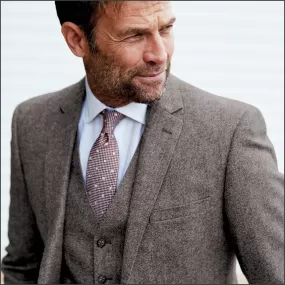 Brook Taverner Clifford Grey Donegal Wool Suit - Waistcoat Optional<><>