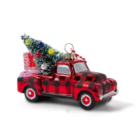 Buffalo Plaid Truck Ornament