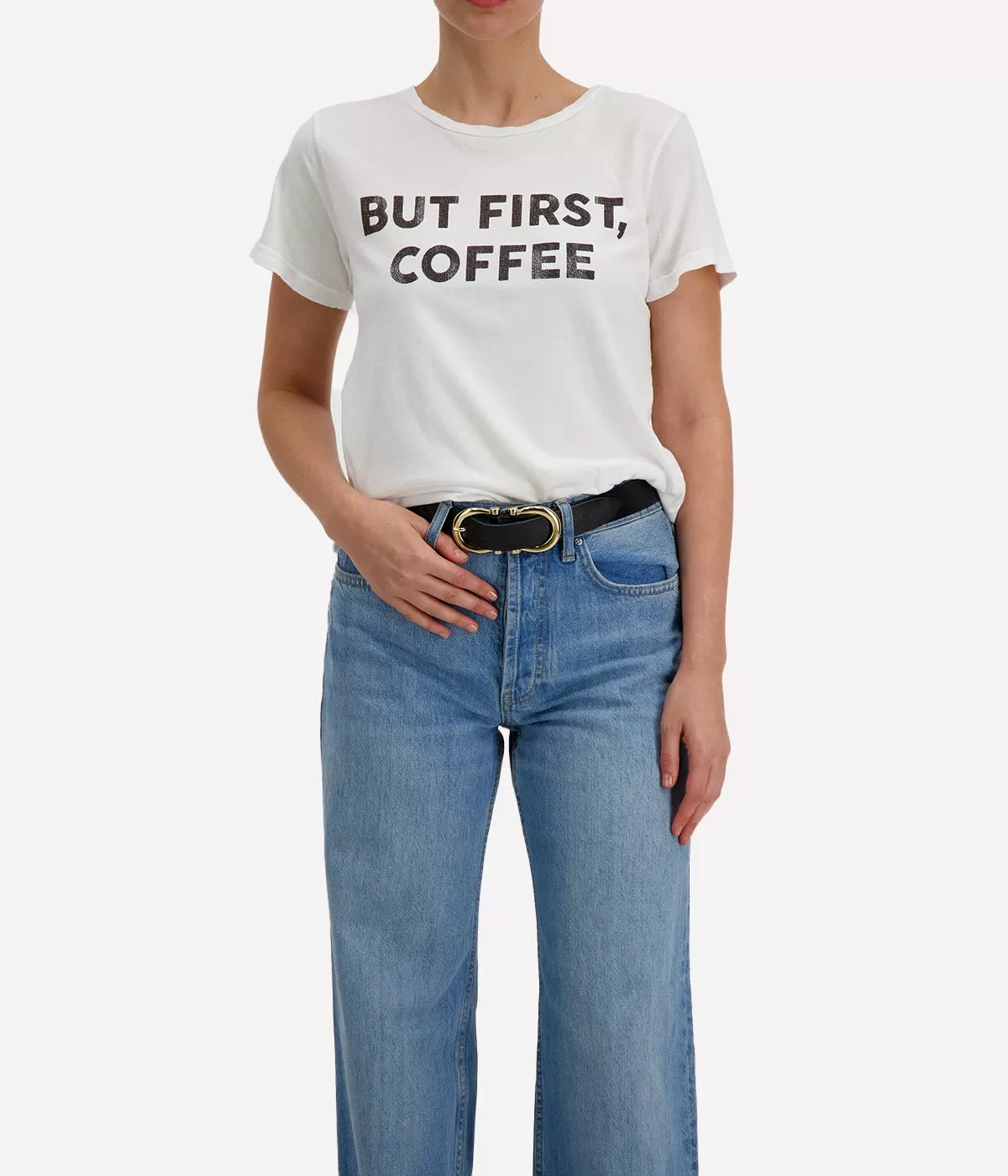 But First Coffee Tee in White