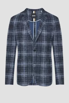 C-Hanry Slim-Fit Jacket in Checked Stretch Jersey 50510571