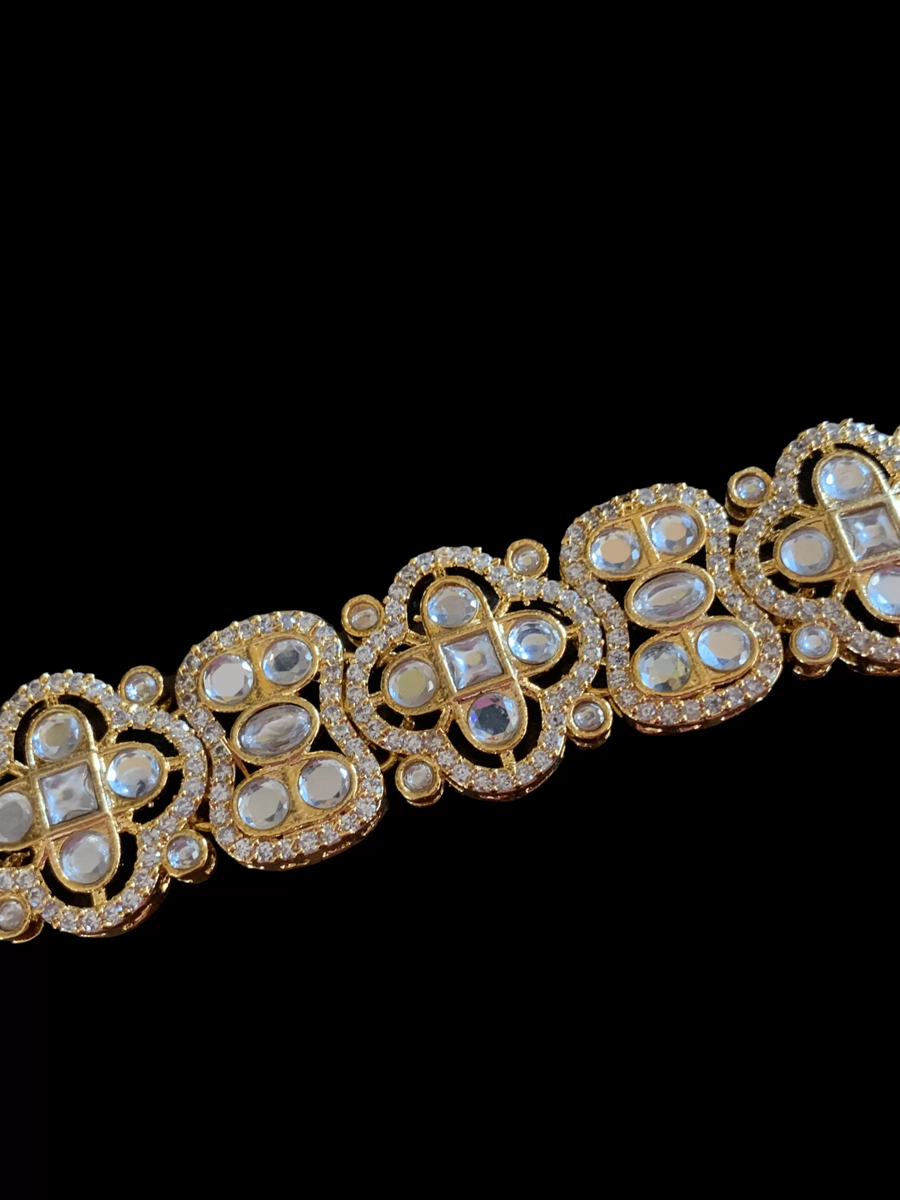 C181 cz polki choker with earrings ( READY TO SHIP)