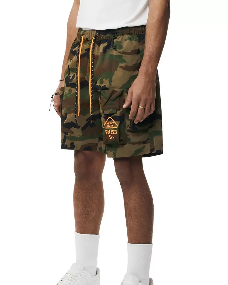 Camo Utility Nylon Cargo Shorts