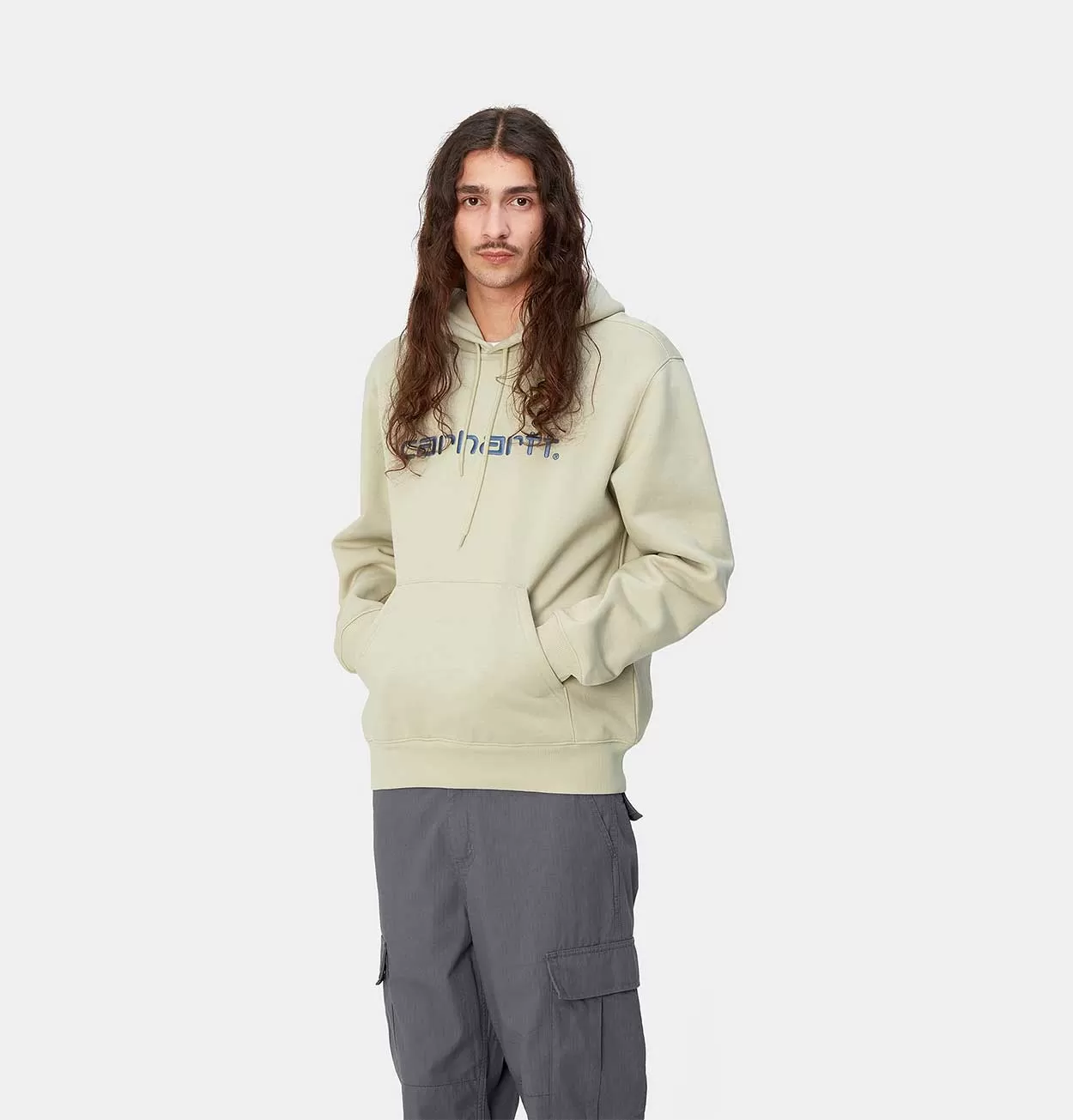 Carhartt WIP Hooded Carhartt Sweatshirt in Beryl