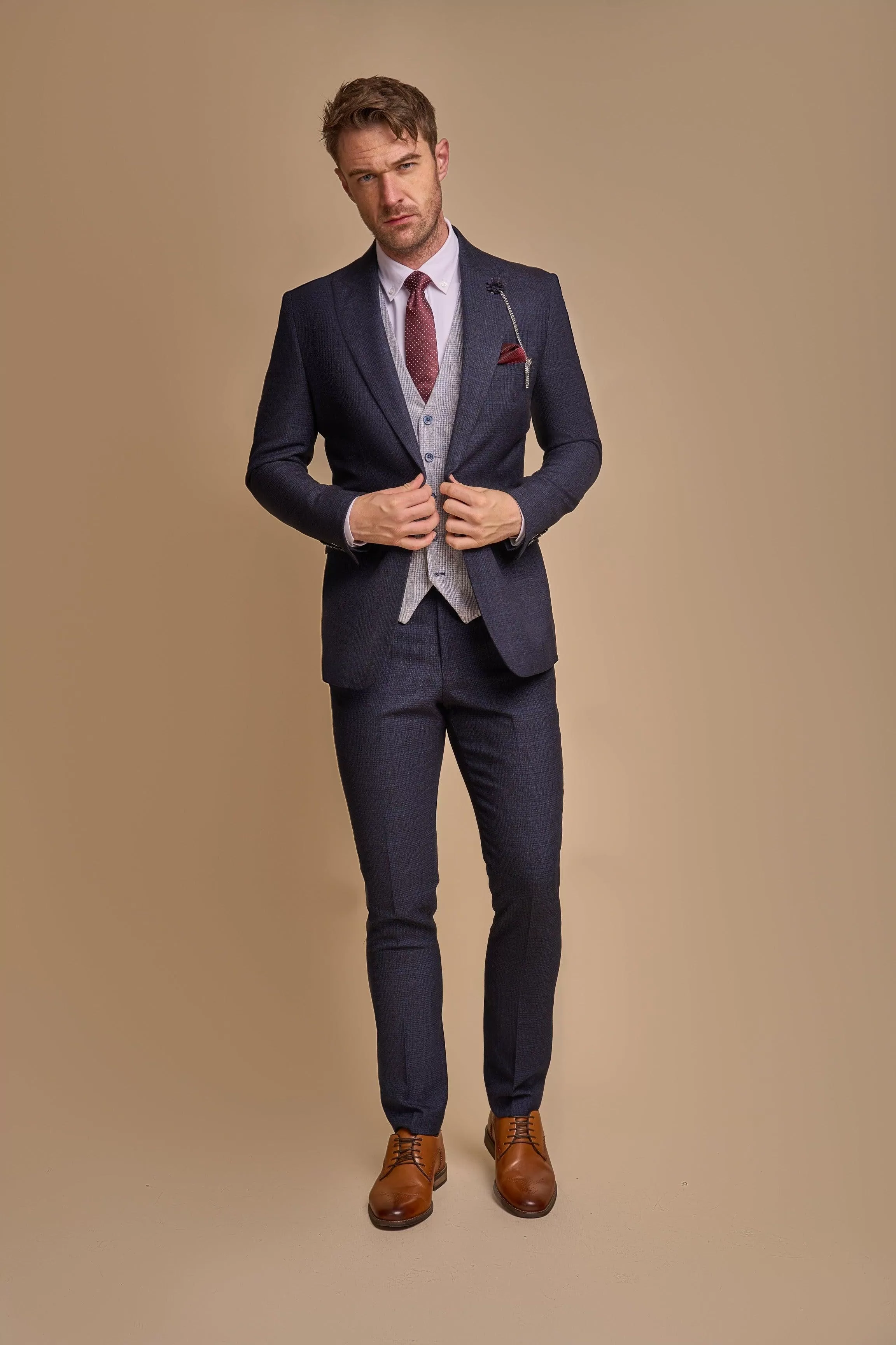 Caridi Navy with Caridi Sky Waistcoat