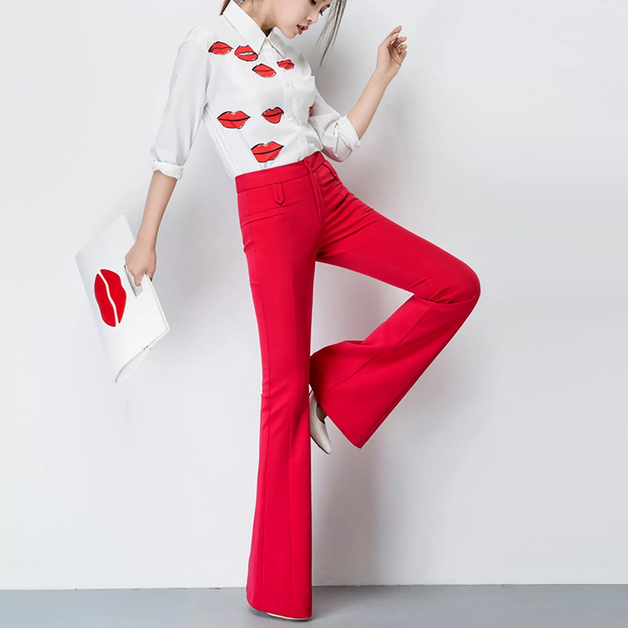 Carrie High Waist Flare Leg Pants